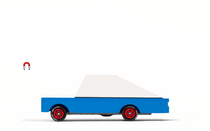 Houten auto – Candycar Blue Racer #8