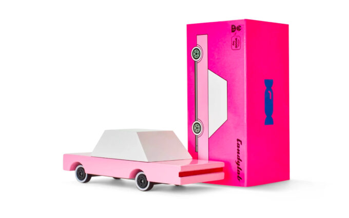 Houten auto - Candycar Pink Sedan