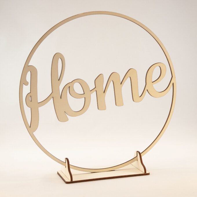 Houten flower hoop 'Home'