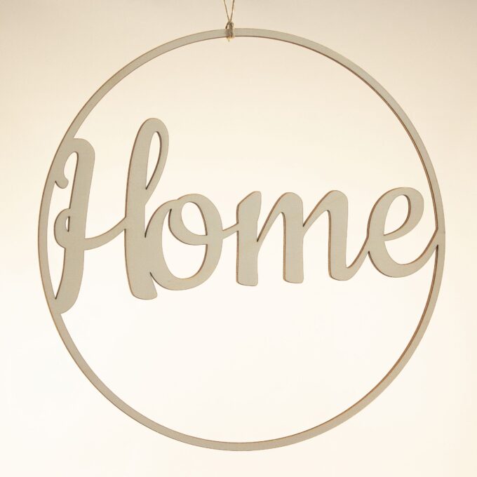 Houten flower hoop 'Home'