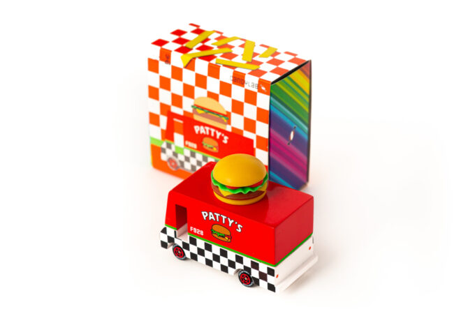 Houten auto - Candy van Pattys Hamburger Van
