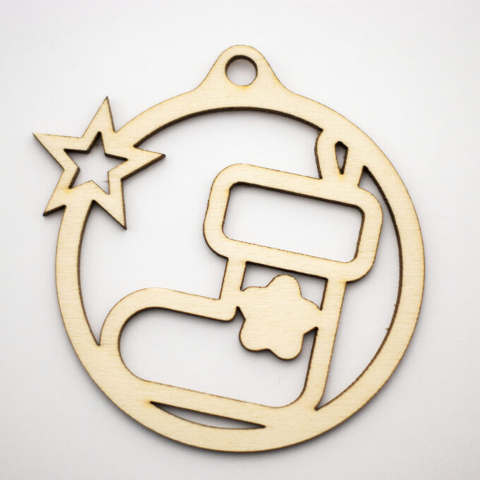Kersthanger rond - kerstsok ster