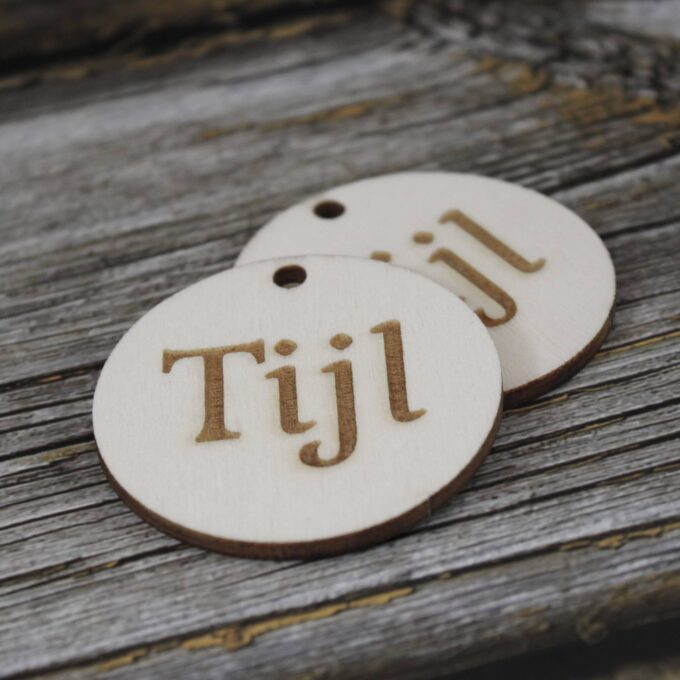 Houten label rond (50mm)