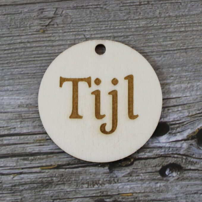 Houten label rond (50mm)
