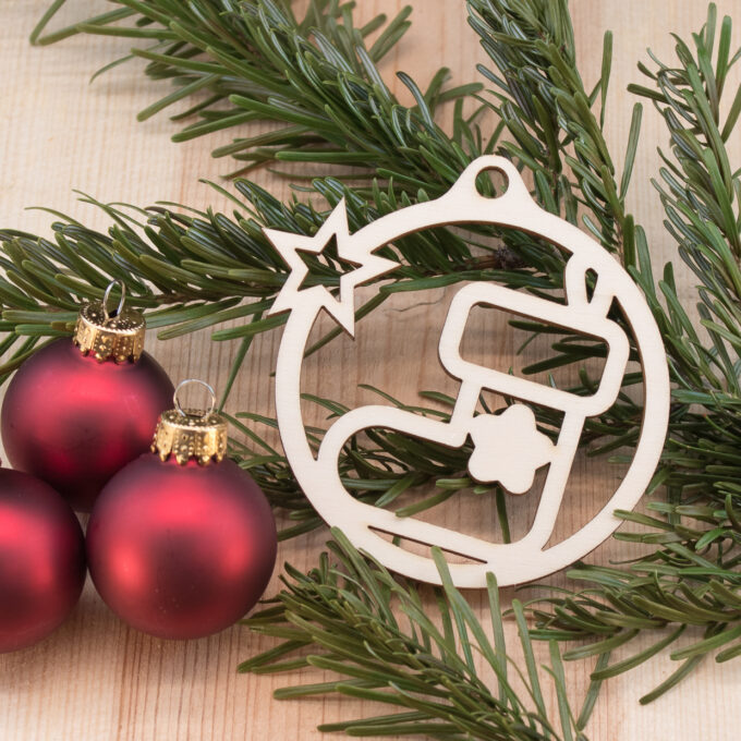 Kersthanger rond - kerstsok ster