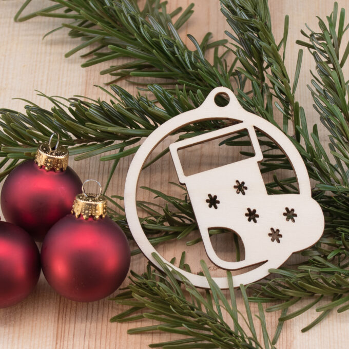 Kersthanger rond - kerstsok sterretjes