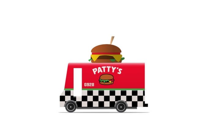 Houten auto - Candy van Pattys Hamburger Van