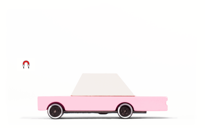 Houten auto - Candycar Pink Sedan