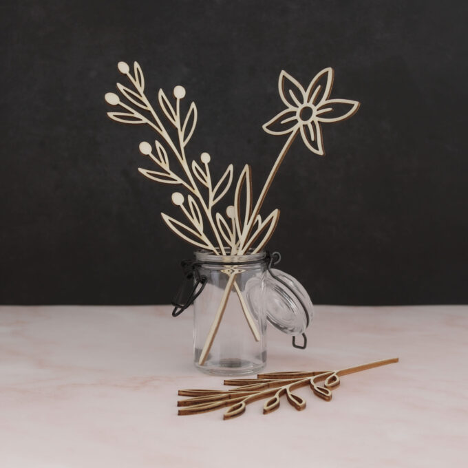 Houten wilde bloemen