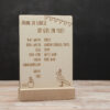 Houten menukaart met staander