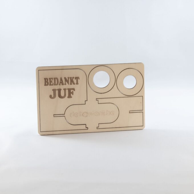 Staander voor luchtplantje "bedankt juf"
