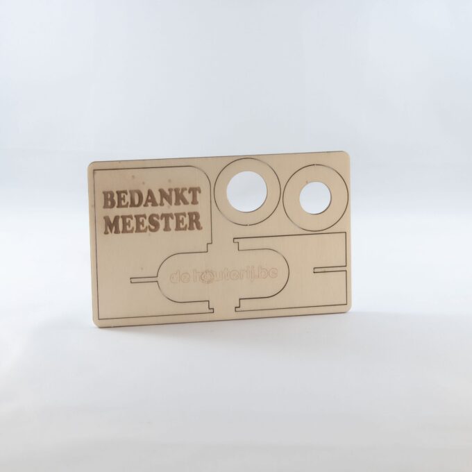 Staander voor luchtplantje "bedankt meester"