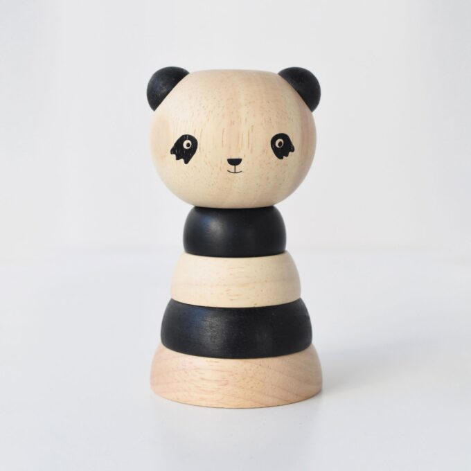 Houten stapeltoren - panda